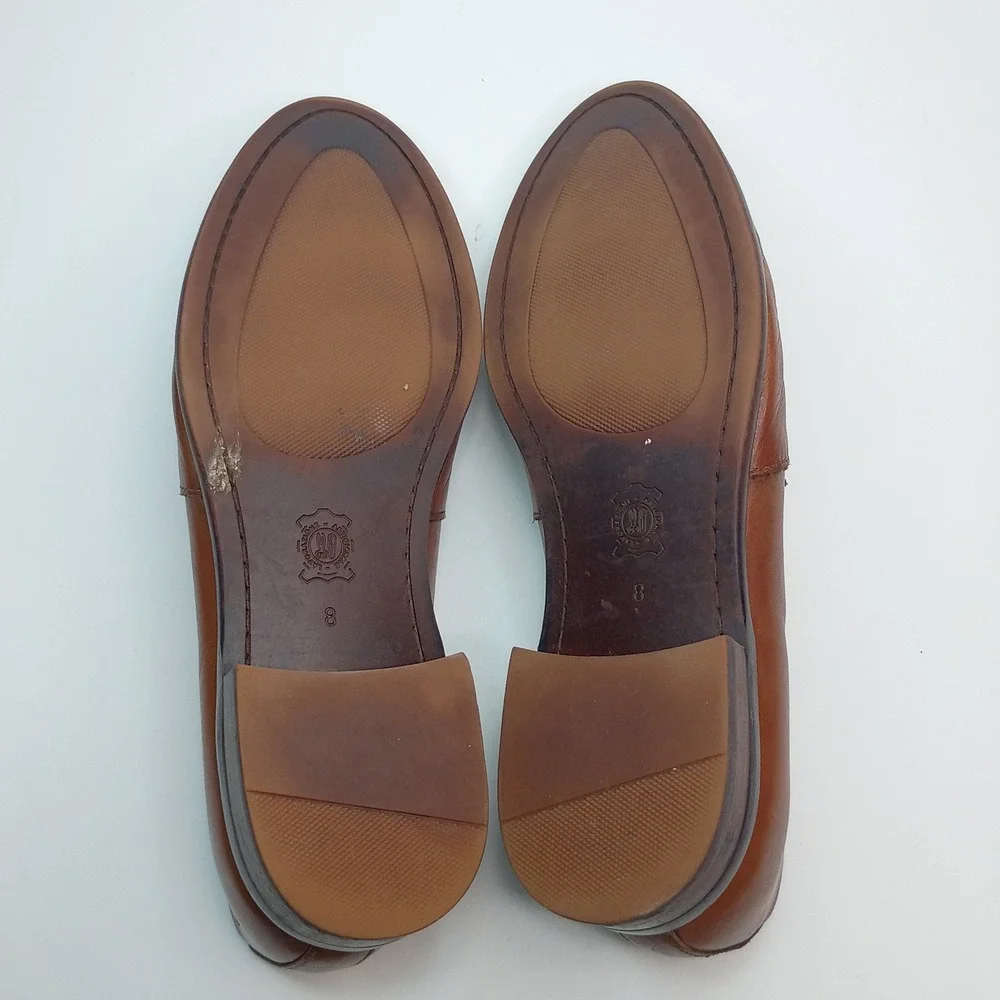 Winthrop Brooks Mens Size 8 Brown Leather Apron Split Toe Derby Dress‎ Shoes